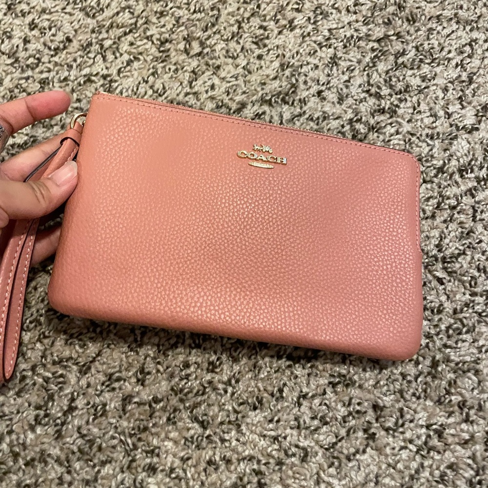 Coach Blush Leather Wristlet